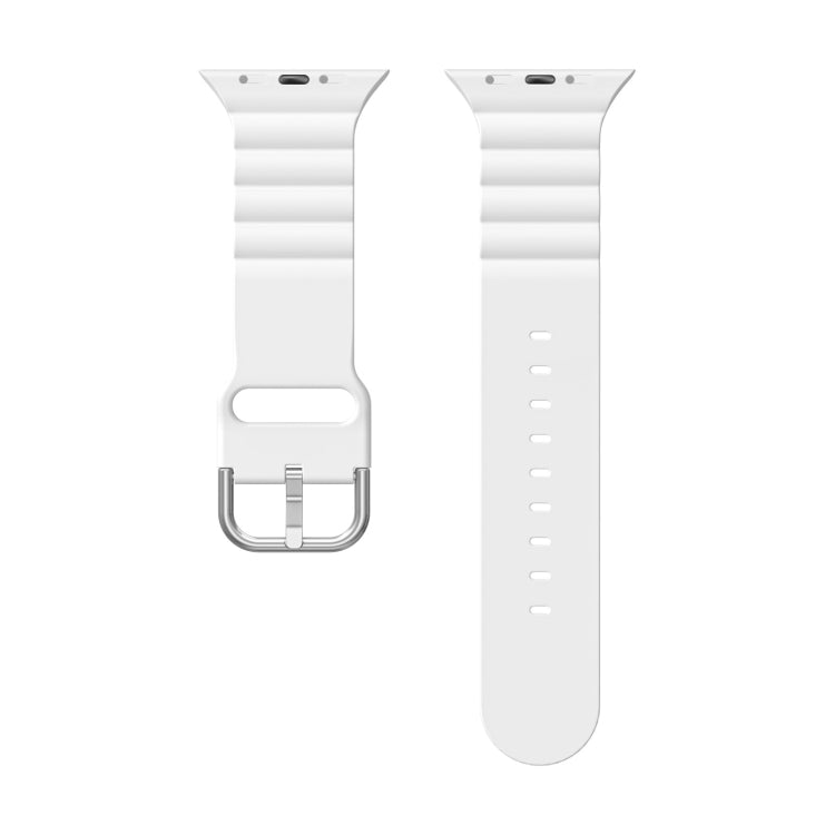 Business B Style Silicone Watch Strap, For Apple Watch Series 7 45mm / 6 &amp; SE &amp; 5 &amp; 4 44mm / 3 &amp; 2 &amp; 1 42mm, For Apple Watch Series 7 41mm / 6 &amp; SE &amp; 5 &amp; 4 40mm / 3 &amp; 2 &amp; 1 38mm