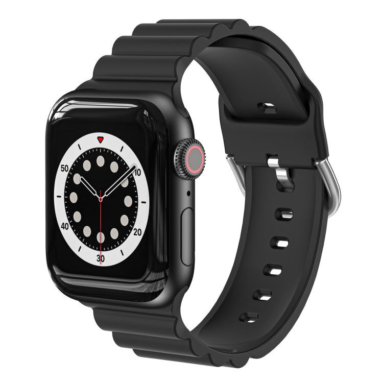 Business B Style Silicone Watch Strap, For Apple Watch Series 7 45mm / 6 &amp; SE &amp; 5 &amp; 4 44mm / 3 &amp; 2 &amp; 1 42mm, For Apple Watch Series 7 41mm / 6 &amp; SE &amp; 5 &amp; 4 40mm / 3 &amp; 2 &amp; 1 38mm