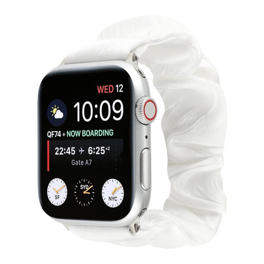 Shell Pattern Hair Ring Cloth Watch Strap, For Apple Watch Ultra 49mm / Series 8&amp;7 45mm / SE 2&amp;6&amp;SE&amp;5&amp;4 44mm / 3&amp;2&amp;1 42mm, For Apple Watch Series 8&amp;7 41mm / SE 2&amp;6&amp;SE&amp;5&amp;4 40mm / 3&amp;2&amp;1 38mm