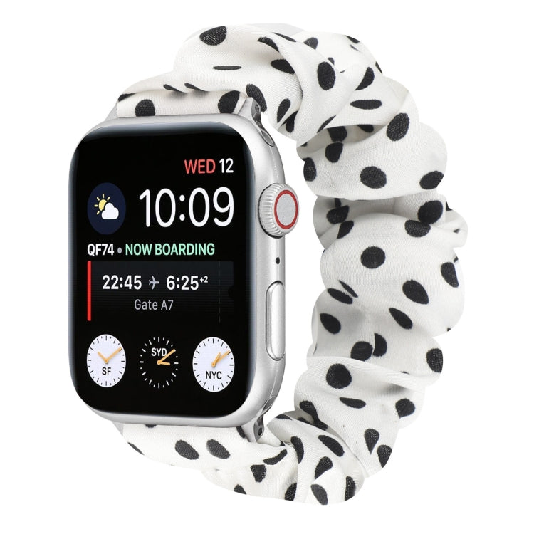 Dots Hair Ring Cloth Watch Strap, For Apple Watch Ultra 49mm / Series 8&7 45mm / SE 2&6&SE&5&4 44mm / 3&2&1 42mm, For Apple Watch Series 8&7 41mm / SE 2&6&SE&5&4 40mm / 3&2&1 38mm, For Apple Watch Series 7 41mm / 6 & SE & 5 & 4 40mm / 3 & 2 & 1 38mm