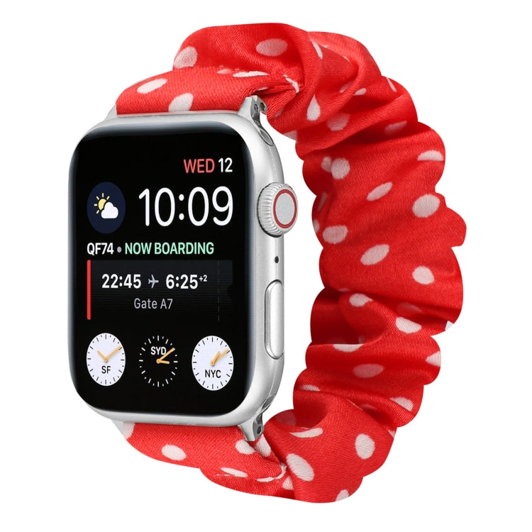 Dots Hair Ring Cloth Watch Strap, For Apple Watch Ultra 49mm / Series 8&7 45mm / SE 2&6&SE&5&4 44mm / 3&2&1 42mm, For Apple Watch Series 8&7 41mm / SE 2&6&SE&5&4 40mm / 3&2&1 38mm, For Apple Watch Series 7 41mm / 6 & SE & 5 & 4 40mm / 3 & 2 & 1 38mm