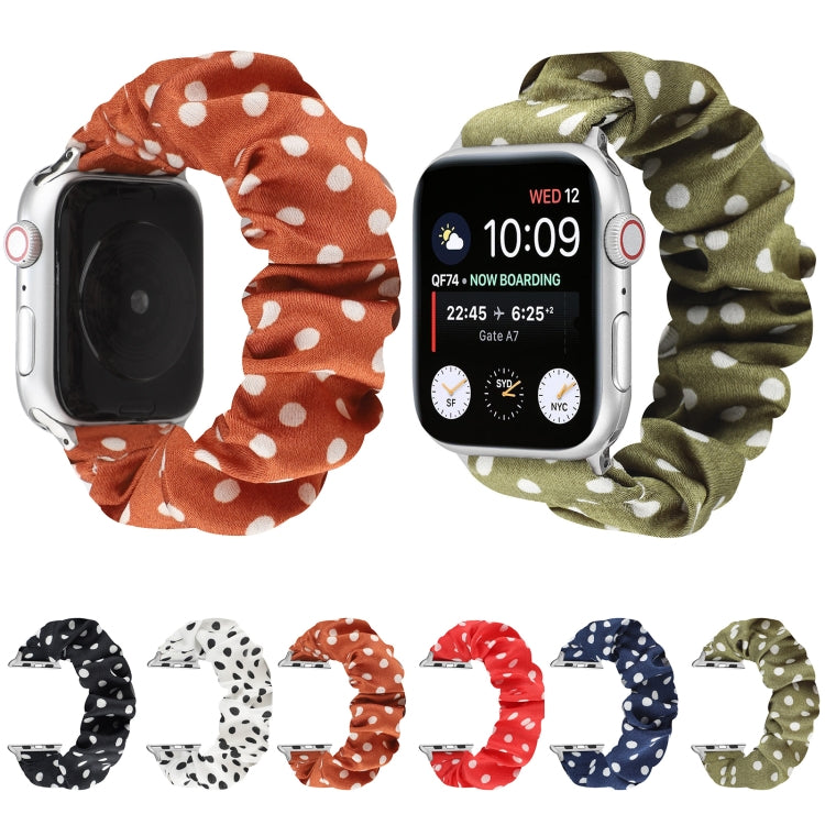 Dots Hair Ring Cloth Watch Strap, For Apple Watch Ultra 49mm / Series 8&7 45mm / SE 2&6&SE&5&4 44mm / 3&2&1 42mm, For Apple Watch Series 8&7 41mm / SE 2&6&SE&5&4 40mm / 3&2&1 38mm, For Apple Watch Series 7 41mm / 6 & SE & 5 & 4 40mm / 3 & 2 & 1 38mm