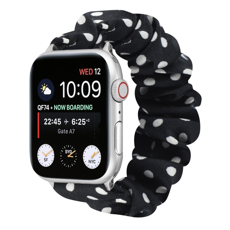 Dots Hair Ring Cloth Watch Strap, For Apple Watch Ultra 49mm / Series 8&7 45mm / SE 2&6&SE&5&4 44mm / 3&2&1 42mm, For Apple Watch Series 8&7 41mm / SE 2&6&SE&5&4 40mm / 3&2&1 38mm, For Apple Watch Series 7 41mm / 6 & SE & 5 & 4 40mm / 3 & 2 & 1 38mm