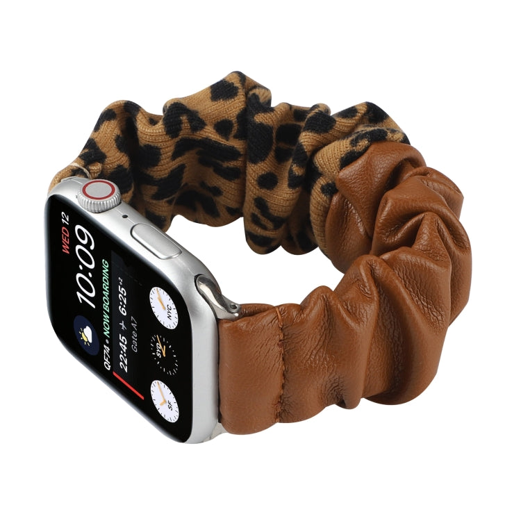 Leather Leopard Pattern Stitching Watch Strap, For Series 7 45mm / 6 &amp; SE &amp; 5 &amp; 4 44mm / 3 &amp; 2 &amp; 1 42mm, For Series 7 41mm / 6 &amp; SE &amp; 5 &amp; 4 40mm / 3 &amp; 2 &amp; 1 38mm