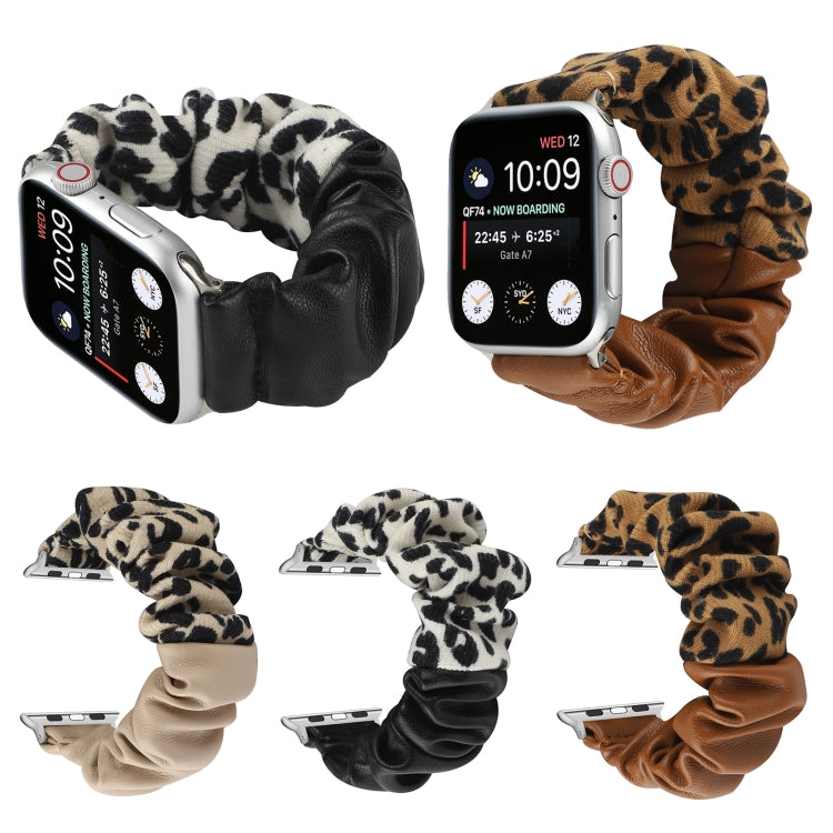 Leather Leopard Pattern Stitching Watch Strap, For Series 7 45mm / 6 &amp; SE &amp; 5 &amp; 4 44mm / 3 &amp; 2 &amp; 1 42mm, For Series 7 41mm / 6 &amp; SE &amp; 5 &amp; 4 40mm / 3 &amp; 2 &amp; 1 38mm