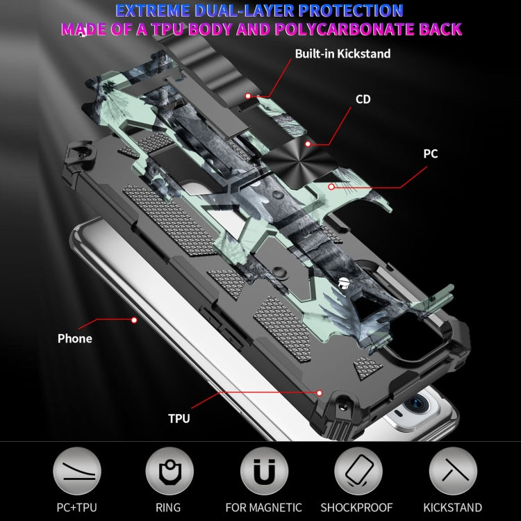 Camouflage Armor Shockproof TPU + PC Magnetic Protective Case with Holder, For OPPO A74 / A93 5G, For Samsung Galaxy A82 5G, For Samsung Galaxy A42