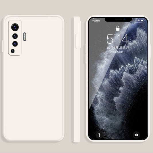 Solid Color Imitation Liquid Silicone Straight Edge Dropproof Full Coverage Protective Case, For vivo X50, For vivo X50 Pro