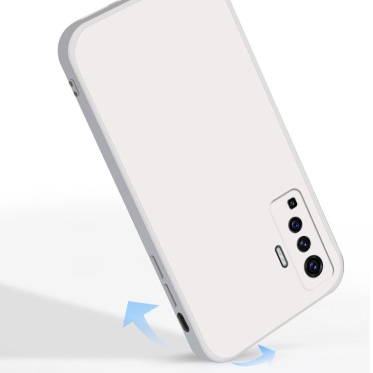 Solid Color Imitation Liquid Silicone Straight Edge Dropproof Full Coverage Protective Case, For vivo X50, For vivo X50 Pro