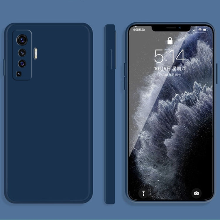 Solid Color Imitation Liquid Silicone Straight Edge Dropproof Full Coverage Protective Case, For vivo X50, For vivo X50 Pro