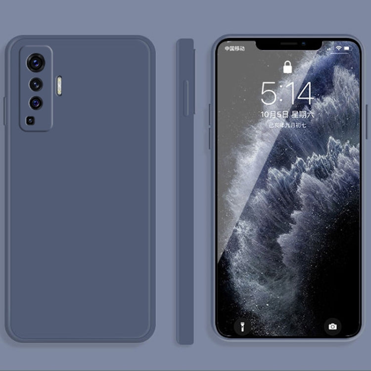 Solid Color Imitation Liquid Silicone Straight Edge Dropproof Full Coverage Protective Case, For vivo X50, For vivo X50 Pro