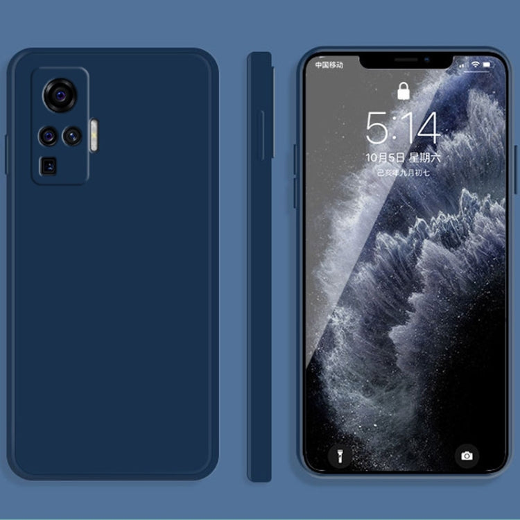 Solid Color Imitation Liquid Silicone Straight Edge Dropproof Full Coverage Protective Case, For vivo X50, For vivo X50 Pro