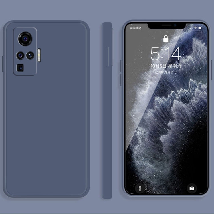 Solid Color Imitation Liquid Silicone Straight Edge Dropproof Full Coverage Protective Case, For vivo X50, For vivo X50 Pro