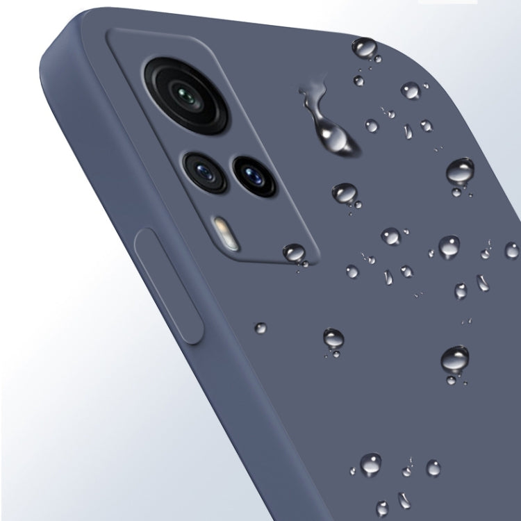 Solid Color Imitation Liquid Silicone Straight Edge Dropproof Full Coverage Protective Case, For vivo X60, For vivo X60 Pro