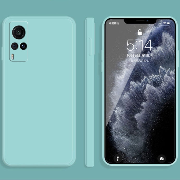 Solid Color Imitation Liquid Silicone Straight Edge Dropproof Full Coverage Protective Case, For vivo X60, For vivo X60 Pro