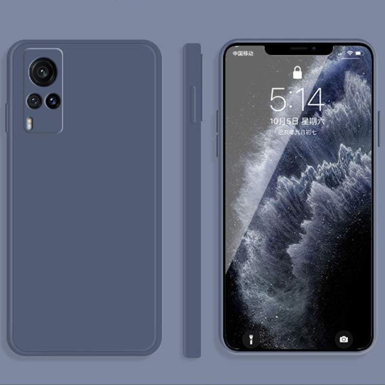 Solid Color Imitation Liquid Silicone Straight Edge Dropproof Full Coverage Protective Case, For vivo X60, For vivo X60 Pro