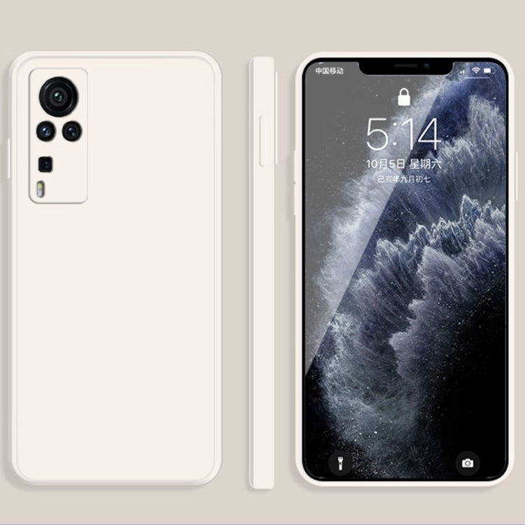 Solid Color Imitation Liquid Silicone Straight Edge Dropproof Full Coverage Protective Case, For vivo X60, For vivo X60 Pro