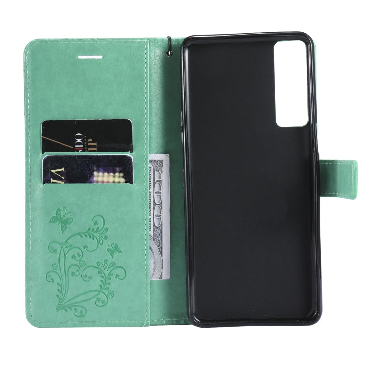 Pressed Printing Butterfly Pattern Horizontal Flip PU Leather Case with Holder & Card Slots & Wallet & Lanyard, For LG Stylo 7 5G / 4G, For OPPO A74 4G / F19 4G, For OPPO A94 5G / F19 Pro / Reno 5F, For OPPO A93 5G / A74 5G