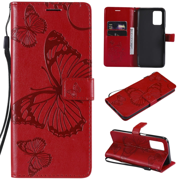 Pressed Printing Butterfly Pattern Horizontal Flip PU Leather Case with Holder & Card Slots & Wallet & Lanyard, For OPPO A93 5G / A74 5G, For OPPO Realme 8 Pro / Realme 8, For OPPO Realme V13