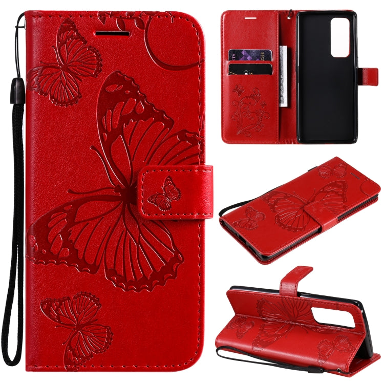 Pressed Printing Butterfly Pattern Horizontal Flip PU Leather Case with Holder & Card Slots & Wallet & Lanyard, For OPPO Realme 8 Pro / Realme 8, For OPPO Realme V13, For OPPO Reno5 Pro+ 5G / Find X3 Neo, For OPPO Find X3 Pro / Find X3