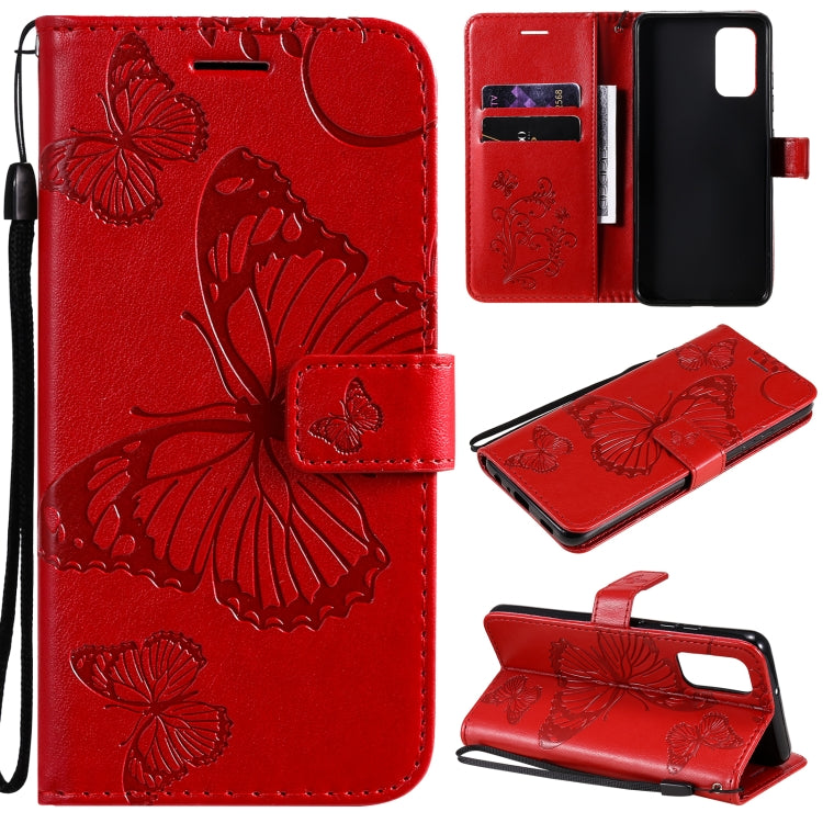 Pressed Printing Butterfly Pattern Horizontal Flip PU Leather Case with Holder & Card Slots & Wallet & Lanyard, For Xiaomi Redmi Note 10 4G, For Xiaomi Redmi Note 10 Pro 4G, For Samsung Galaxy A32 4G, For Samsung Galaxy S21 FE