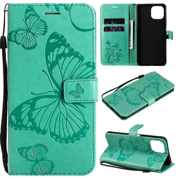 Pressed Printing Butterfly Pattern Horizontal Flip PU Leather Case with Holder & Card Slots & Wallet & Lanyard, For Xiaomi Mi 11 Lite, For Xiaomi Mi 11 Pro