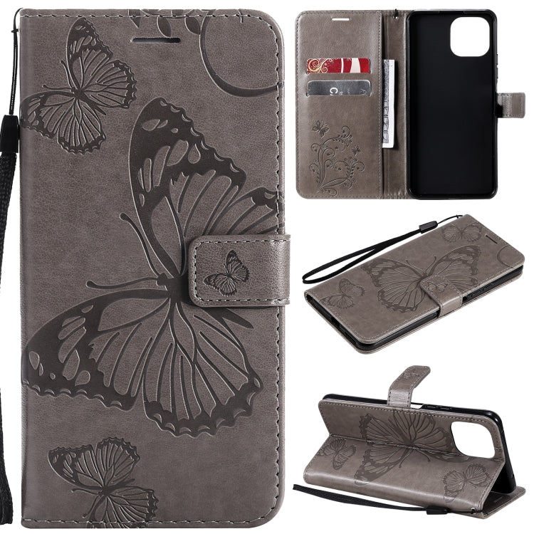 Pressed Printing Butterfly Pattern Horizontal Flip PU Leather Case with Holder & Card Slots & Wallet & Lanyard, For Xiaomi Mi 11 Lite, For Xiaomi Mi 11 Pro