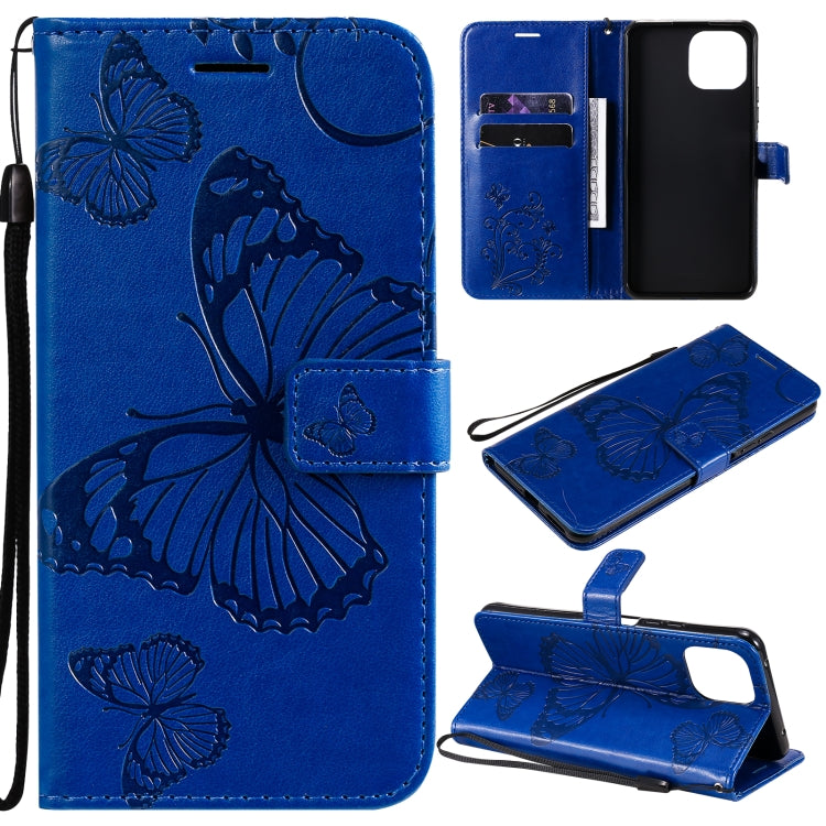 Pressed Printing Butterfly Pattern Horizontal Flip PU Leather Case with Holder & Card Slots & Wallet & Lanyard, For Xiaomi Mi 11 Lite, For Xiaomi Mi 11 Pro