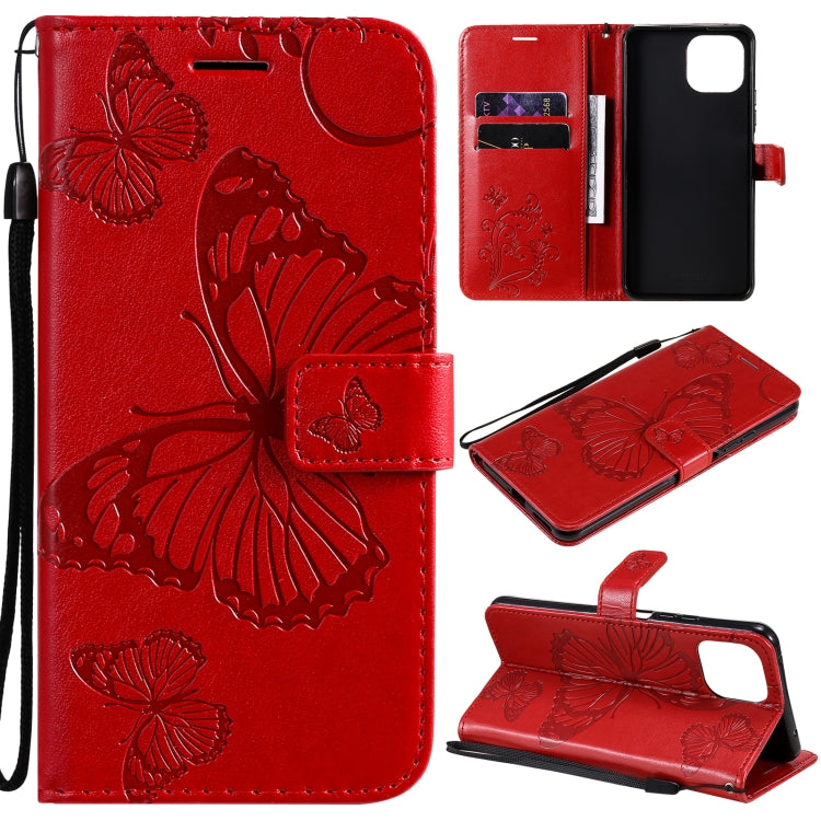 Pressed Printing Butterfly Pattern Horizontal Flip PU Leather Case with Holder & Card Slots & Wallet & Lanyard, For Xiaomi Mi 11 Lite, For Xiaomi Mi 11 Pro