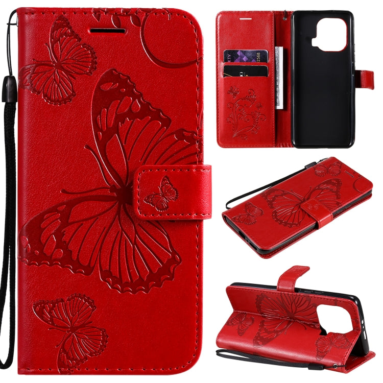 Pressed Printing Butterfly Pattern Horizontal Flip PU Leather Case with Holder & Card Slots & Wallet & Lanyard, For Xiaomi Mi 11 Lite, For Xiaomi Mi 11 Pro