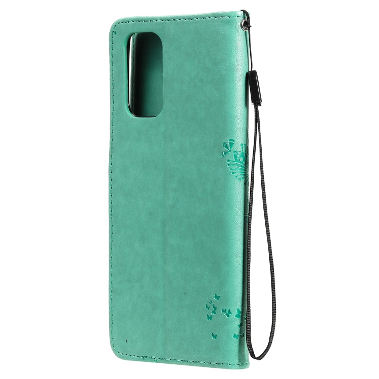 Tree & Cat Pattern Pressed Printing Horizontal Flip PU Leather Case with Holder & Card Slots & Wallet & Lanyard, For OPPO A93 5G / A74 5G, For OPPO A94 4G / F19 Pro / Reno 5F