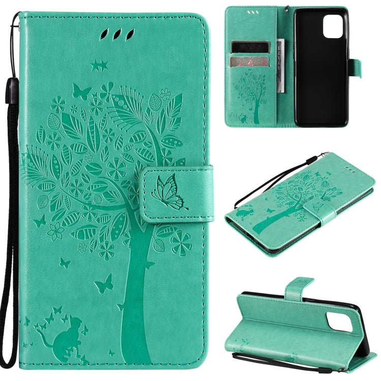 Tree & Cat Pattern Pressed Printing Horizontal Flip PU Leather Case with Holder & Card Slots & Wallet & Lanyard, For OPPO Reno5 Pro+ 5G / Find X3 Neo, For OPPO Find X3 / X3 Pro