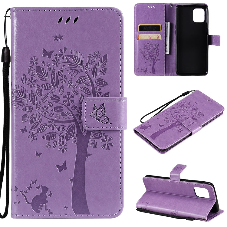 Tree & Cat Pattern Pressed Printing Horizontal Flip PU Leather Case with Holder & Card Slots & Wallet & Lanyard, For OPPO Reno5 Pro+ 5G / Find X3 Neo, For OPPO Find X3 / X3 Pro