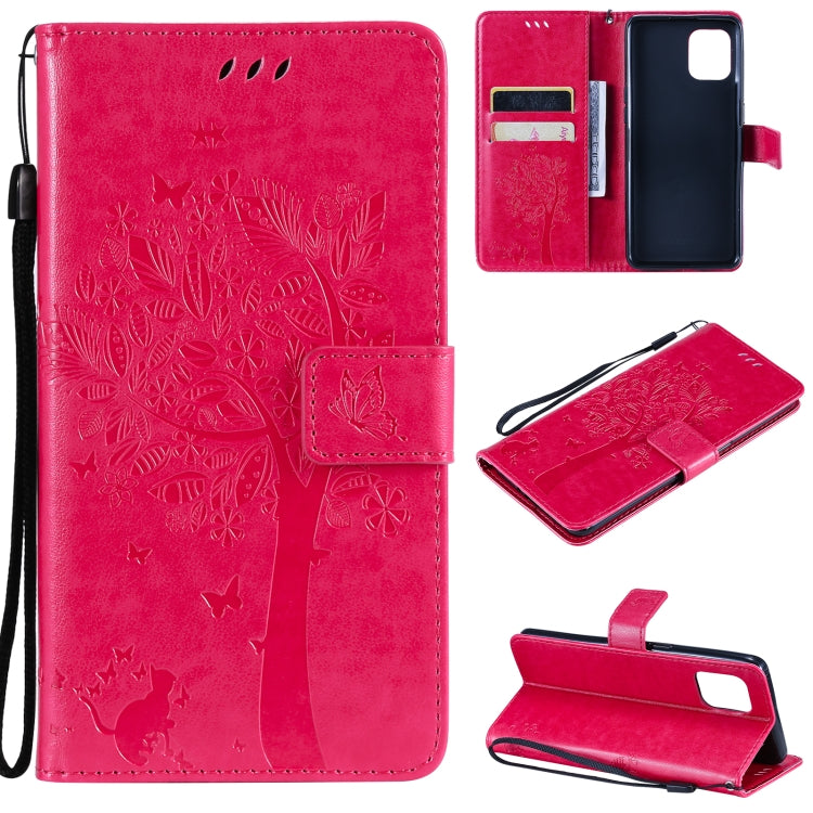 Tree & Cat Pattern Pressed Printing Horizontal Flip PU Leather Case with Holder & Card Slots & Wallet & Lanyard, For OPPO Reno5 Pro+ 5G / Find X3 Neo, For OPPO Find X3 / X3 Pro