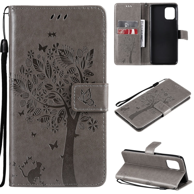 Tree & Cat Pattern Pressed Printing Horizontal Flip PU Leather Case with Holder & Card Slots & Wallet & Lanyard, For OPPO Reno5 Pro+ 5G / Find X3 Neo, For OPPO Find X3 / X3 Pro