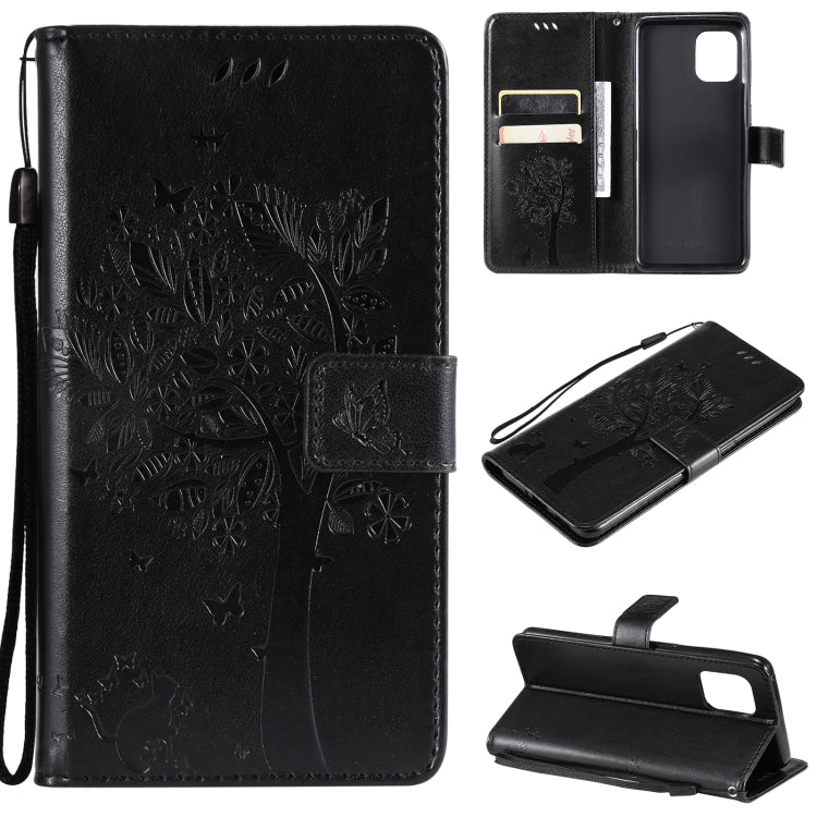 Tree & Cat Pattern Pressed Printing Horizontal Flip PU Leather Case with Holder & Card Slots & Wallet & Lanyard, For OPPO Reno5 Pro+ 5G / Find X3 Neo, For OPPO Find X3 / X3 Pro