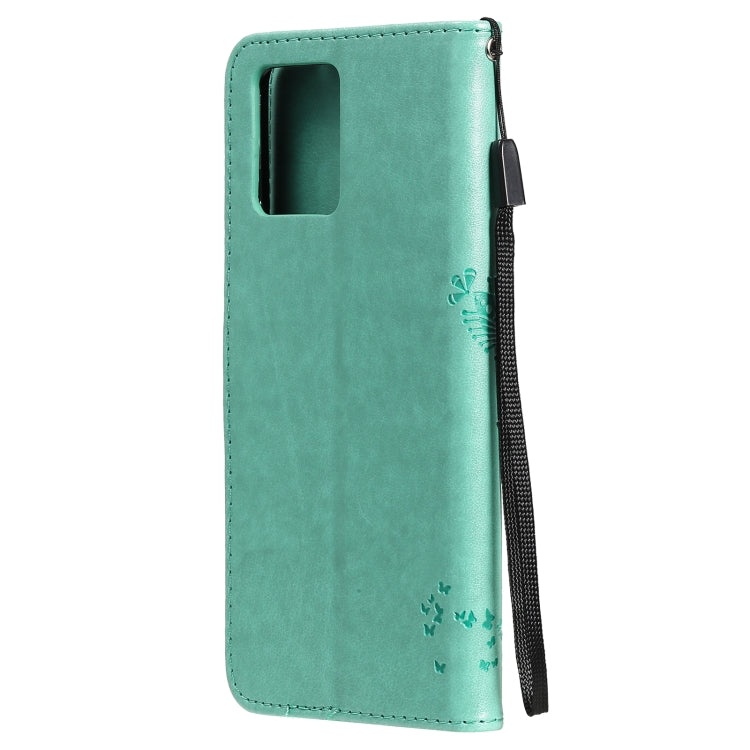 Tree & Cat Pattern Pressed Printing Horizontal Flip PU Leather Case with Holder & Card Slots & Wallet & Lanyard, For OPPO Realme 8 4G / Realme 8 Pro 4G, For OPPO Realme V13 5G / Realme 8 5G