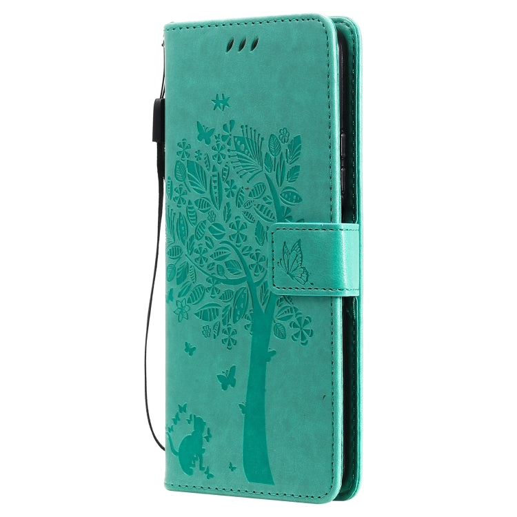 Tree & Cat Pattern Pressed Printing Horizontal Flip PU Leather Case with Holder & Card Slots & Wallet & Lanyard, For Xiaomi Mi 11 Lite 5G, For Xiaomi Mi 11 Pro