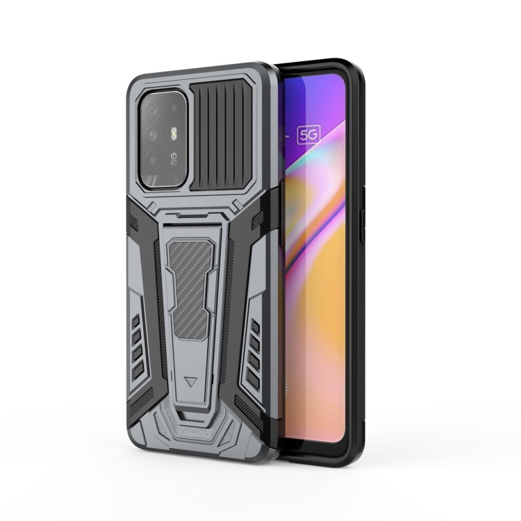 War Chariot Series Armor All-inclusive Shockproof PC + TPU Protective Case with Invisible Holder, For OPPO F19 Pro, For OPPO F19 Pro+ 5G