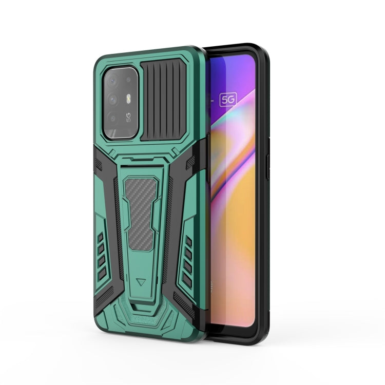 War Chariot Series Armor All-inclusive Shockproof PC + TPU Protective Case with Invisible Holder, For OPPO F19 Pro, For OPPO F19 Pro+ 5G