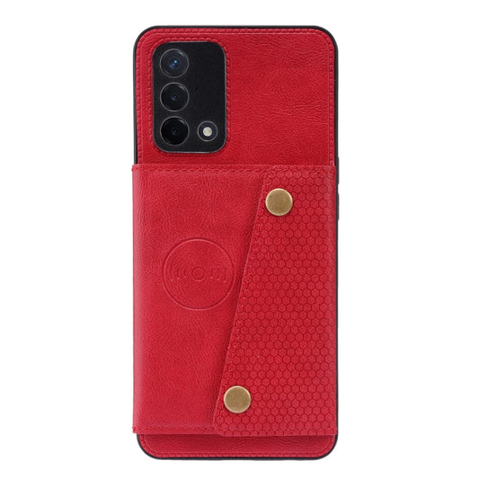 Double Buckle PU + TPU Shockproof Magnetic Protective Case with Card Slot &amp; Holder, For OPPO Realme X7 Pro Ultra, For OPPO A74 4G