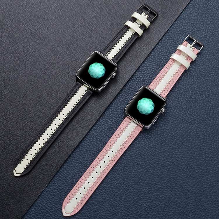 Cowhide Leather Luminous Replacement Strap Watchband, For Apple Watch Series 7 41mm / &amp; 6 &amp; SE &amp; 5 &amp; 4 40mm, For Apple Watch Series 7 45mm / &amp; 6 &amp; SE &amp; 5 &amp; 4 44mm