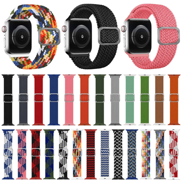 Buckle Braided Elastic Strap Watch Band For Apple Watch Series 9&8&7 41mm / SE 3&SE 2&6&SE&5&4 40mm / 3&2&1 38mm(Rainbow Color), For Apple Watch Ultra 49mm / Series 8&7 45mm / SE 2&6&SE&5&4 44mm / 3&2&1 42mm