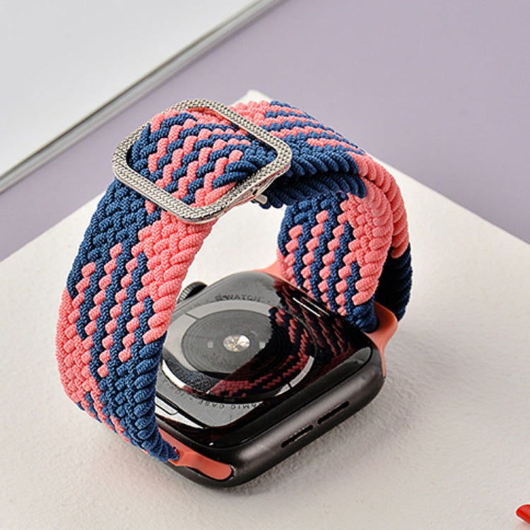 Buckle Braided Elastic Strap Watch Band For Apple Watch Series 9&amp;8&amp;7 41mm / SE 3&amp;SE 2&amp;6&amp;SE&amp;5&amp;4 40mm / 3&amp;2&amp;1 38mm(Rainbow Color), For Apple Watch Series 7 41mm / 6 &amp; SE &amp; 5 &amp; 4 40mm / 3 &amp; 2 &amp; 1 38mm