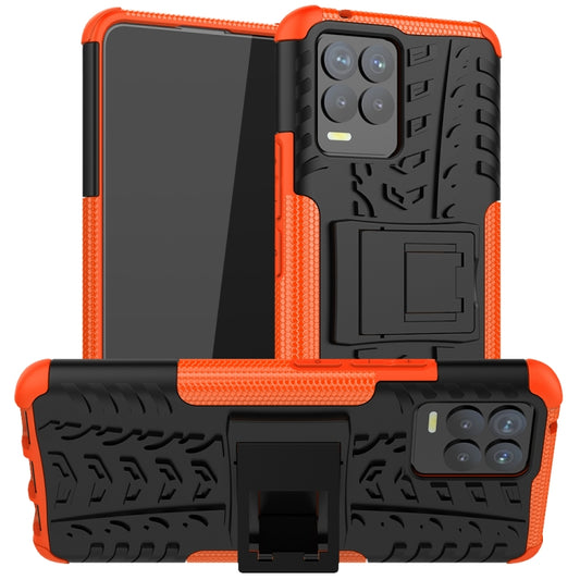 Tire Texture Shockproof TPU+PC Protective Case with Holder, For OPPO Realme 8 / 8 Pro, For OPPO Realme C21 / C20