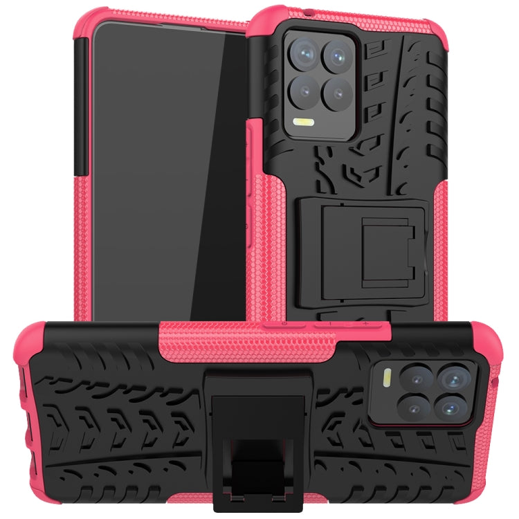 Tire Texture Shockproof TPU+PC Protective Case with Holder, For OPPO Realme 8 / 8 Pro, For OPPO Realme C21 / C20