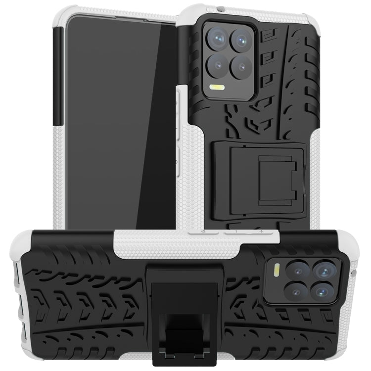 Tire Texture Shockproof TPU+PC Protective Case with Holder, For OPPO Realme 8 / 8 Pro, For OPPO Realme C21 / C20