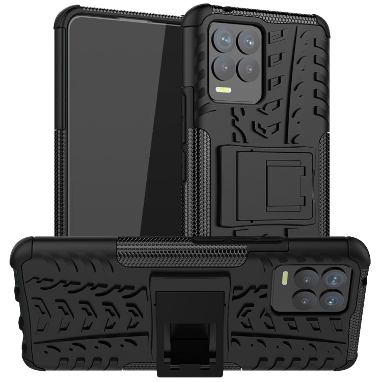 Tire Texture Shockproof TPU+PC Protective Case with Holder, For OPPO Realme 8 / 8 Pro, For OPPO Realme C21 / C20