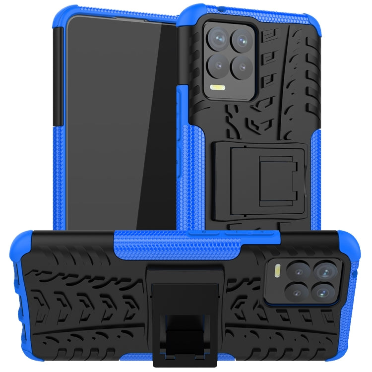 Tire Texture Shockproof TPU+PC Protective Case with Holder, For OPPO Realme 8 / 8 Pro, For OPPO Realme C21 / C20