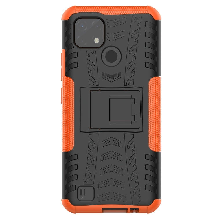 Tire Texture Shockproof TPU+PC Protective Case with Holder, For OPPO Realme C21 / C20