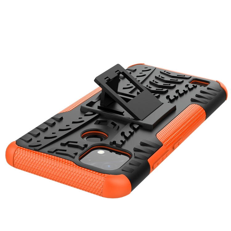 Tire Texture Shockproof TPU+PC Protective Case with Holder, For OPPO Realme C21 / C20